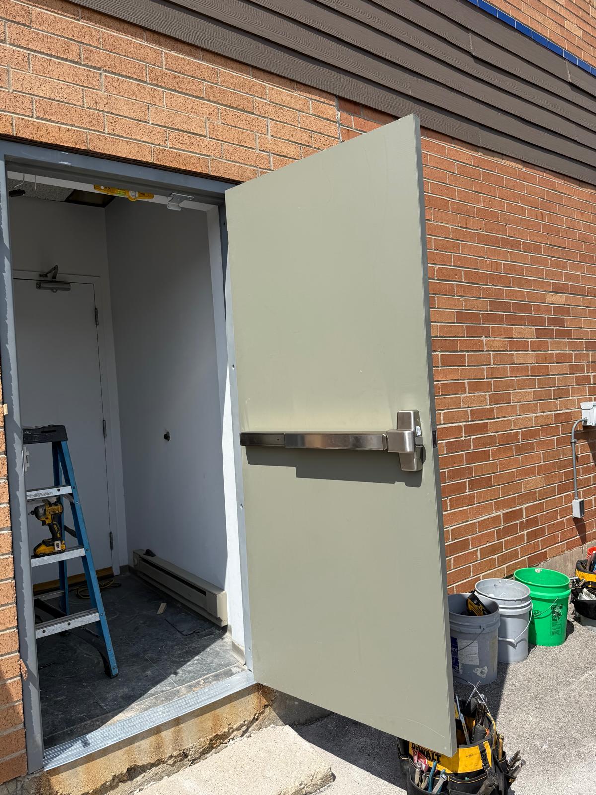 Fire-Rated Door Installation in Commercial Building
